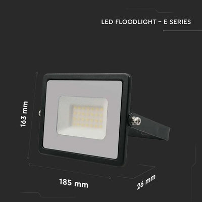 30W LED PROIETTORE SMD E-SERIES G2 CORPO NERO 6500K