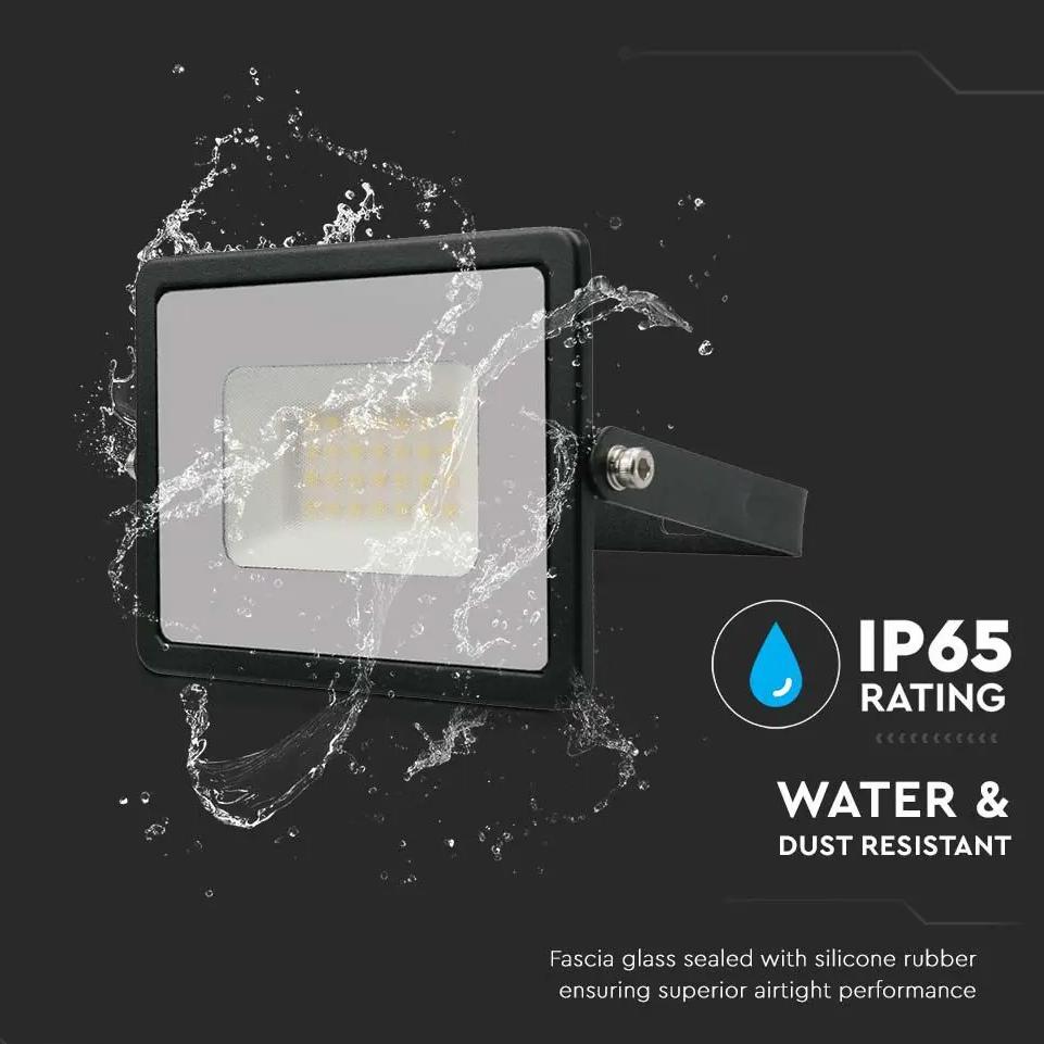 30W LED PROIETTORE SMD E-SERIES G2 CORPO NERO 6500K