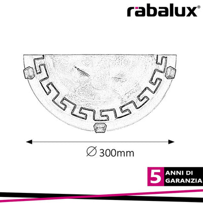 APPLIQUE ETRUSCO MEZZALUNA 30CM E27