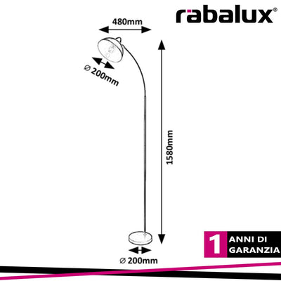 LAMPADA A PIANTANA DARON 160CM NERO E27