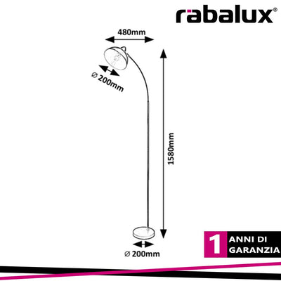 LAMPADA A PIANTANA DARON 160CM SATINATO E27