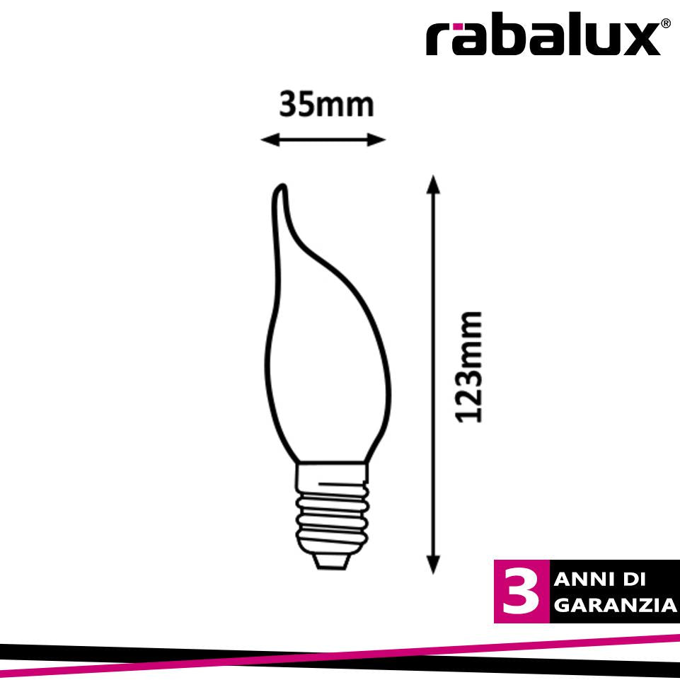 LAMPADINA E14 FILAMENTO CANDELA 2,5W 2000K