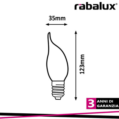 LAMPADINA E14 FILAMENTO CANDELA 2,5W 2000K