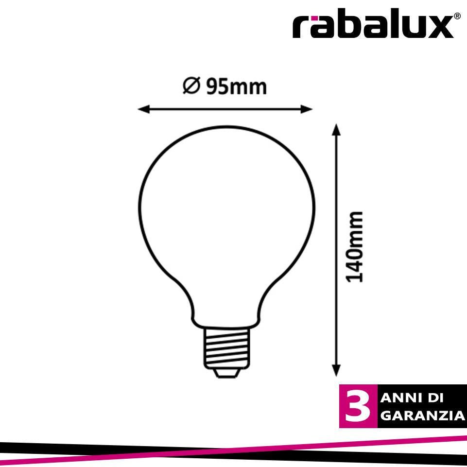 LAMPADA E27 G95 8W 4000K OPALE