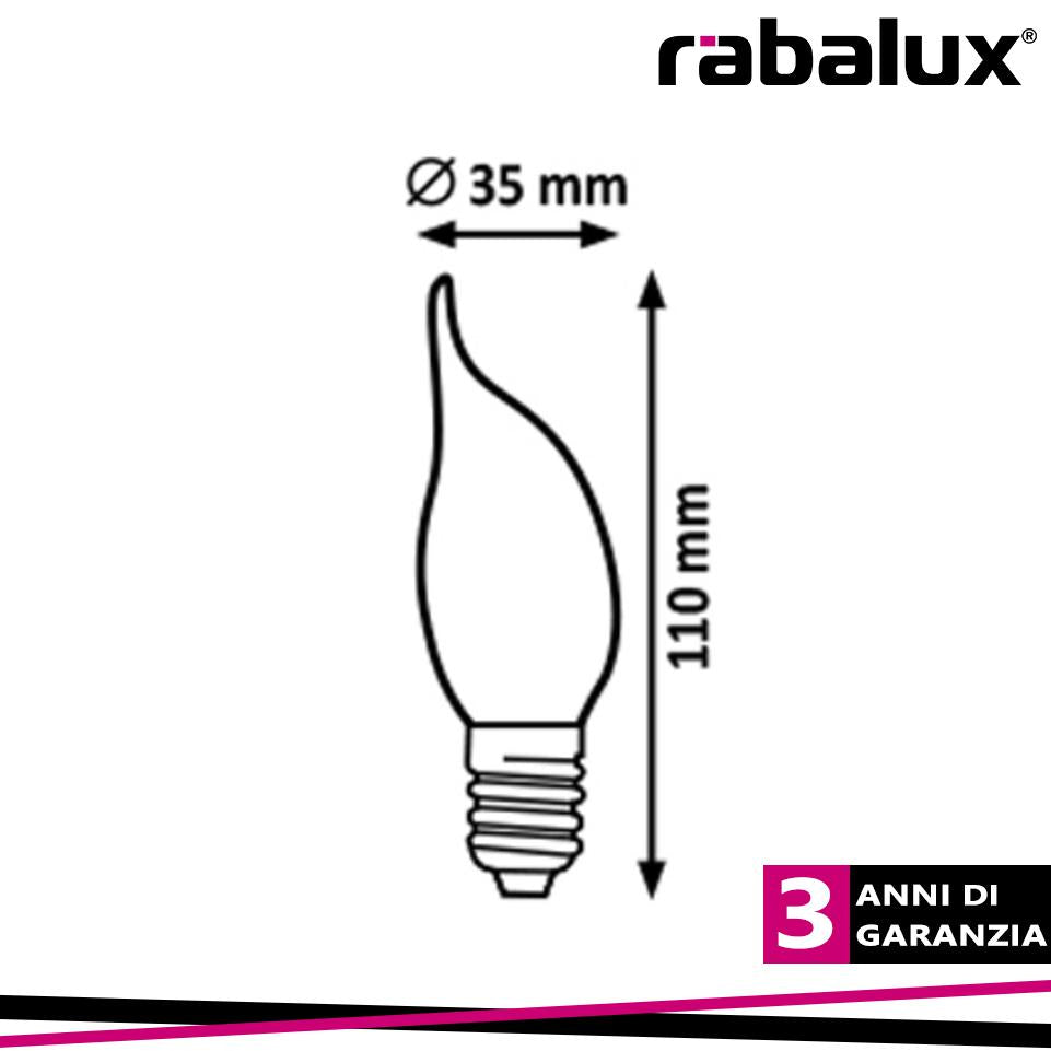 LAMPADINA E14 4W FILAMENTO 4000K CANDELA COLPO DI VENTO