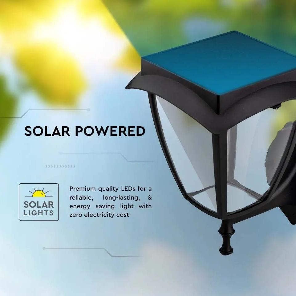 2W LED LAMPADA DA GIARDINO SOLARE CORPO NERO 3000K, 6000K IP44