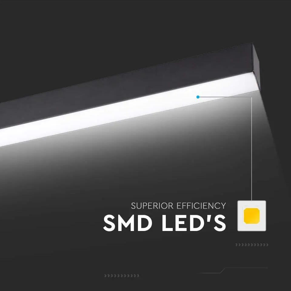 LED SOSPENSIONE INDUSTRIALE LINEARE SAMSUNG CHIP 40W CORPO NERO 3000K
