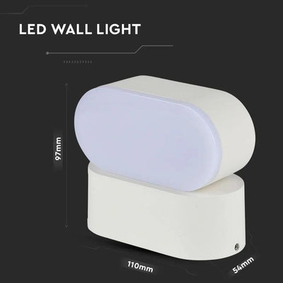 5W LED LAMPADA DA PARETE CORPO BIANCO IP65 MOVABLE 4000K