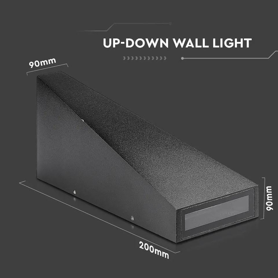 6W LED LAMPADA DA PARETE CORPO NERO IP65 3000K