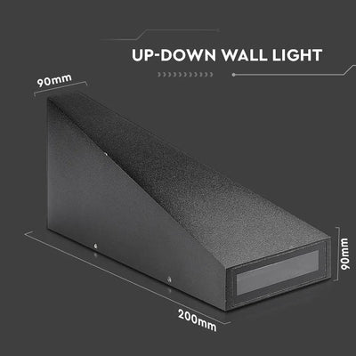 6W LED LAMPADA DA PARETE CORPO NERO IP65 3000K
