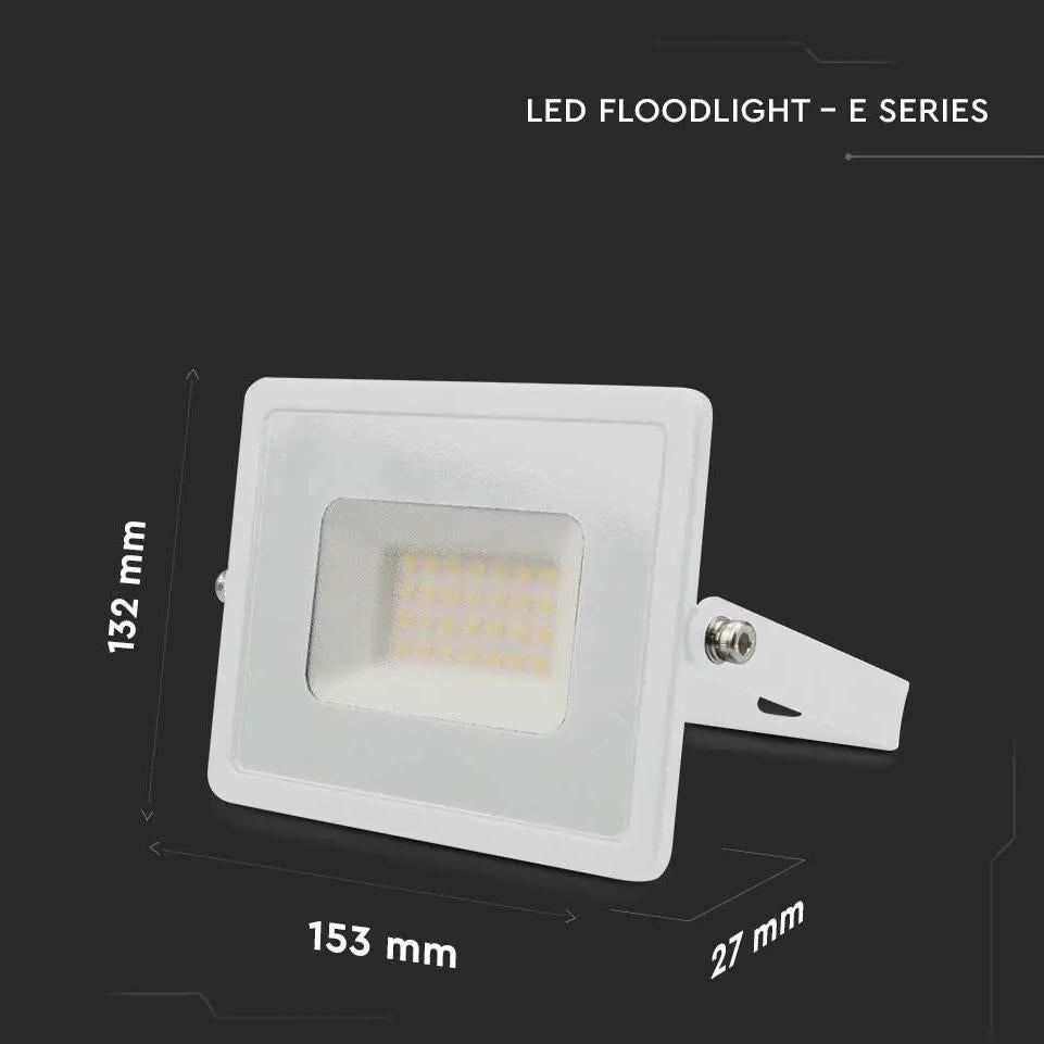 30W LED PROIETTORE SMD E-SERIES G2 CORPO BIANCO 6500K