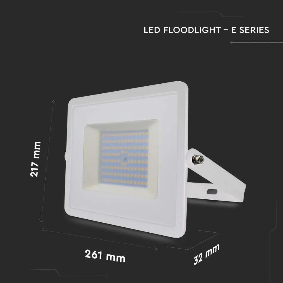 100W LED PROIETTORE SMD E-SERIES G2 CORPO BIANCO 4000K