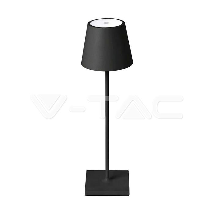 3W LAMPADA LED DA TAVOLO  IN ALLUMINIO RICARICABILE CON TOUCH DIMMERABILE CORPO NERO 3000K