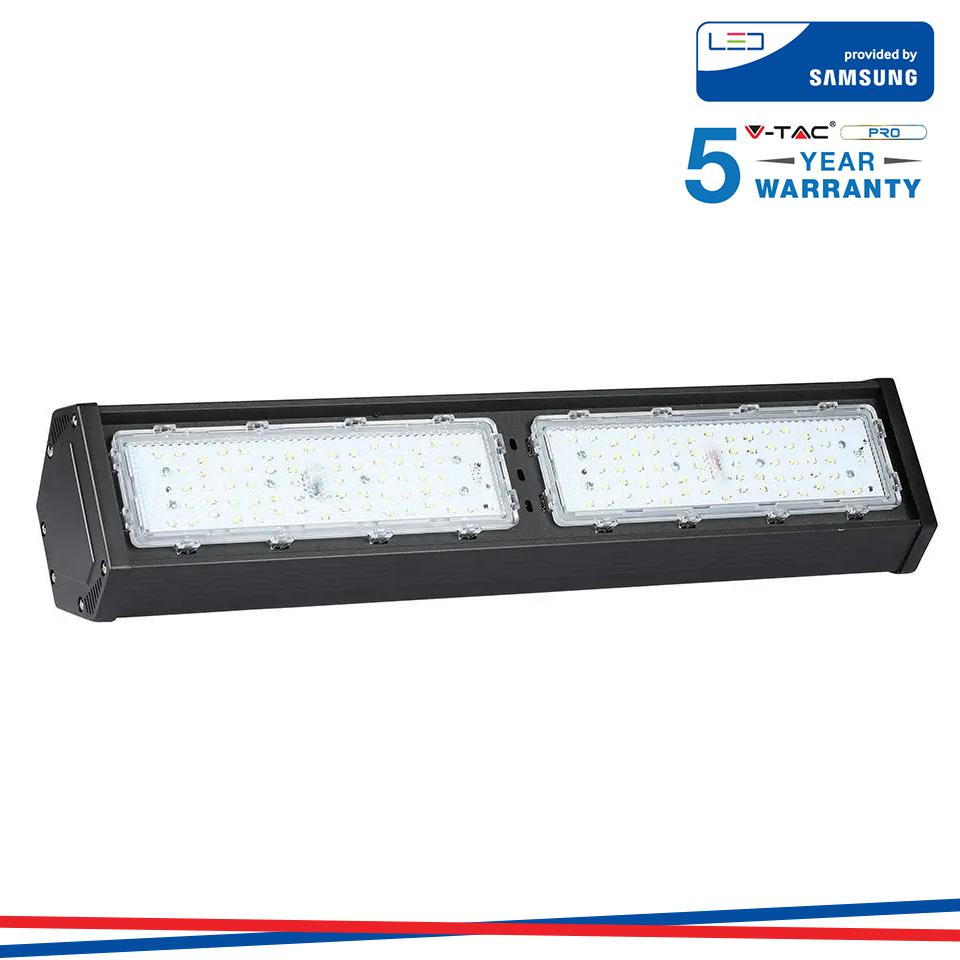 LED SOSPENSIONE INDUSTRIALE LINEARE SAMSUNG CHIP - 100W CORPO NERO 120 D 6500K