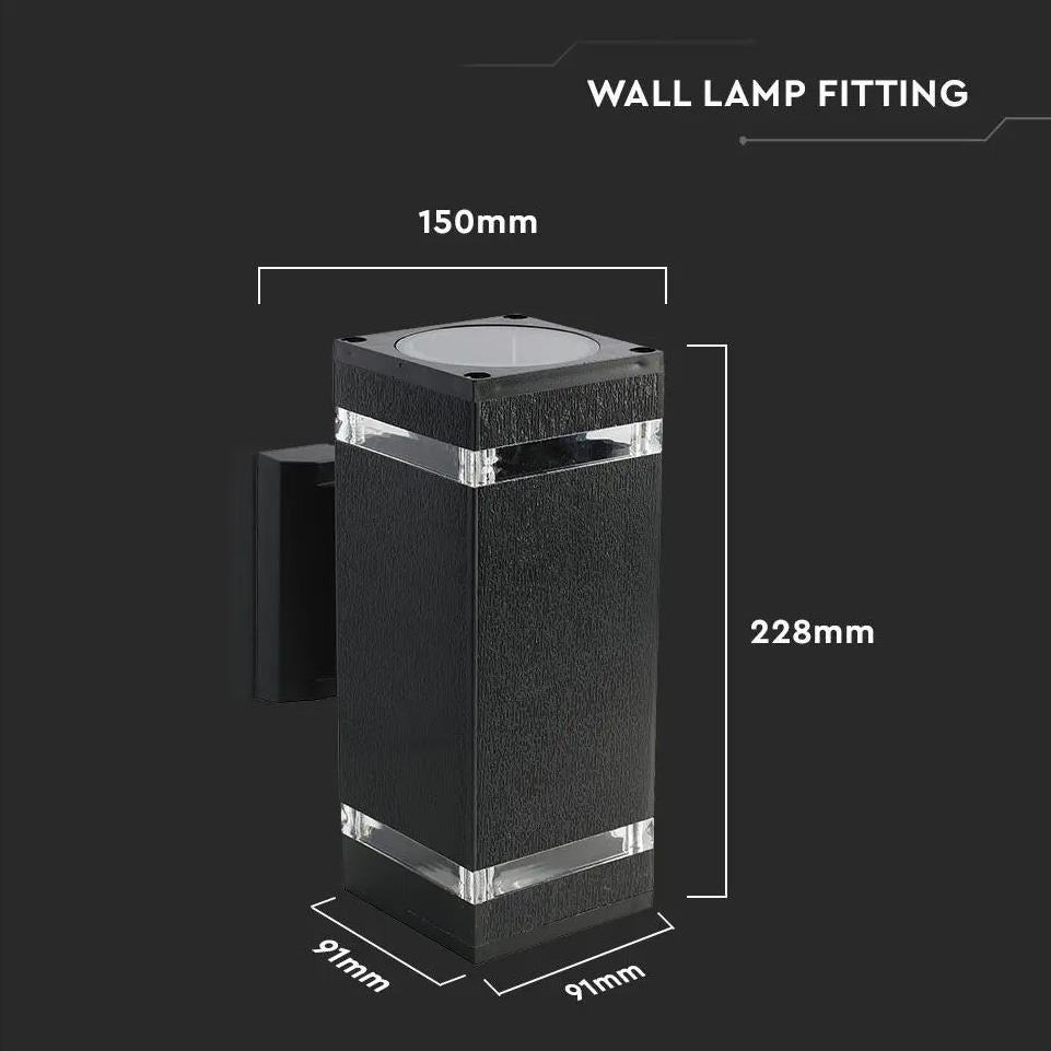 LED LAMPADA DA PARETE WITH CORPO NERO IP44 E27 SQUARE
