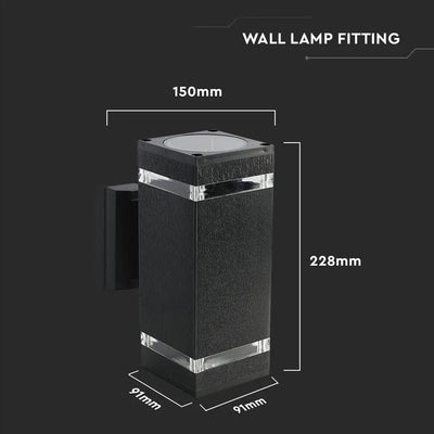 LED LAMPADA DA PARETE WITH CORPO NERO IP44 E27 SQUARE