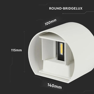 5W LED LAMPADA DA PARETE WITH BRIDGLUX CHIP CORPO BIANCO ROTONDO IP65 4000K