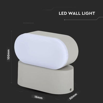 5W LED LAMPADA DA PARETE CORPO GRIGIO IP65 MOVABLE 4000K