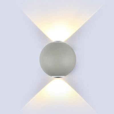 4W LED LAMPADA DA PARETE CORPO GRIGIO ROTONDO IP65 4000K