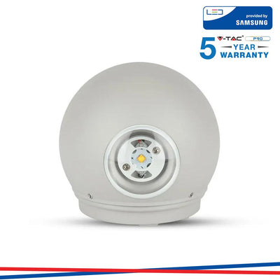 4W LED LAMPADA DA PARETE CORPO GRIGIO ROTONDO IP65 4000K