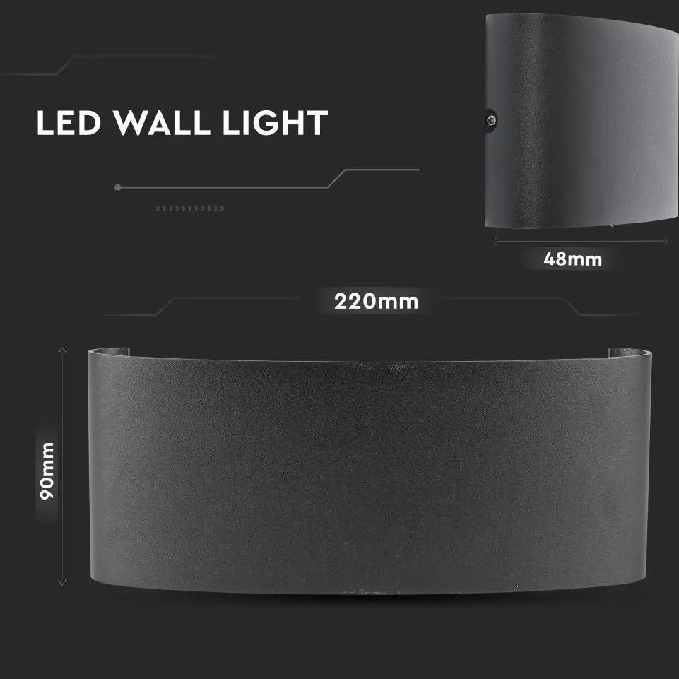 7W LED LAMPADA DA PARETE SAND BLACK IP54 4000K