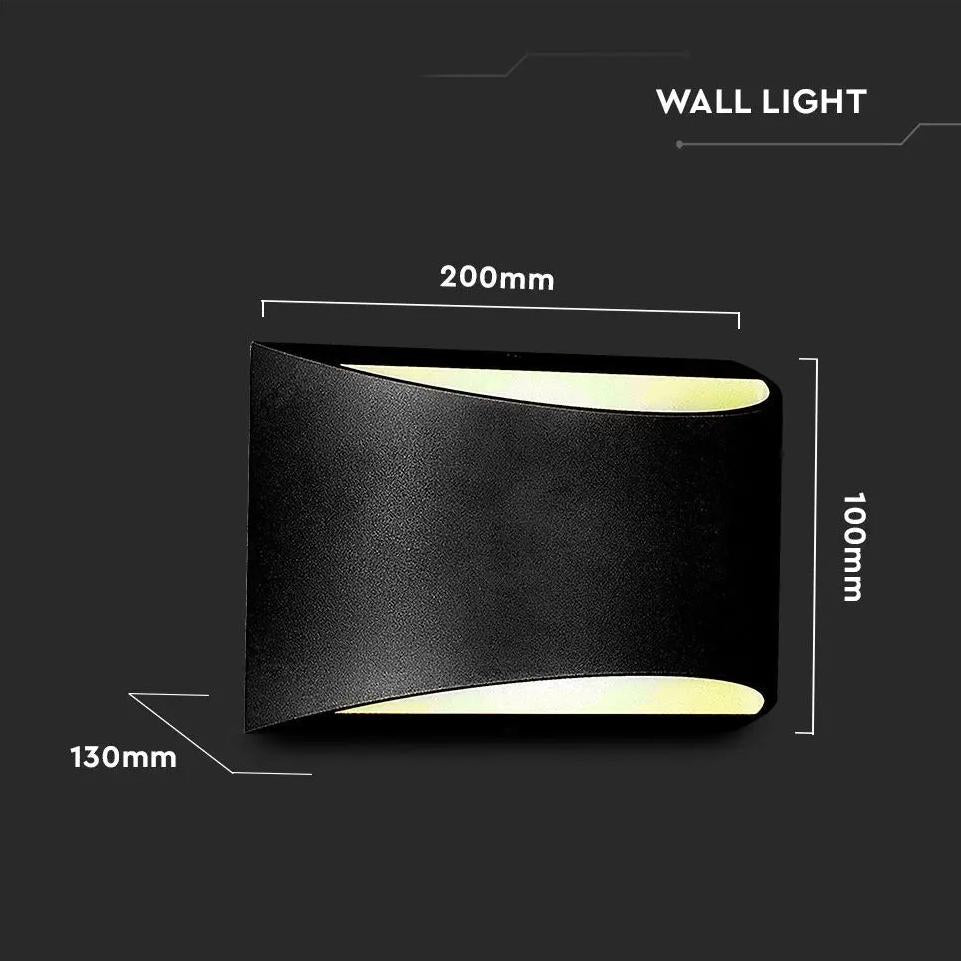 9W LED LAMPADA DA PARETE WITH BRIDGELUX CHIP CORPO NERO 4000K IP54