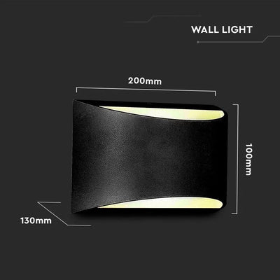 9W LED LAMPADA DA PARETE WITH BRIDGELUX CHIP CORPO NERO 4000K IP54