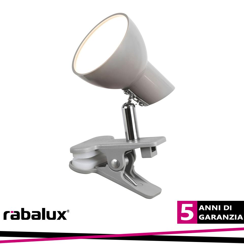 NOAH, CLIP LAMP, GREY, IN-BUILT LED 5W 360LM 3000K, CABEL SW