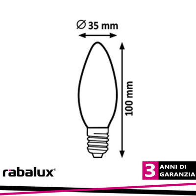 FILAMENT-LED E14 4W 4000K 350LM D35 X H1
