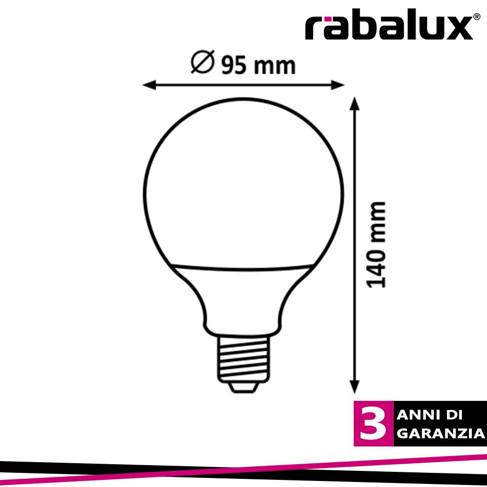 SMD LED E27 G95 14W 2700K 1521LM,