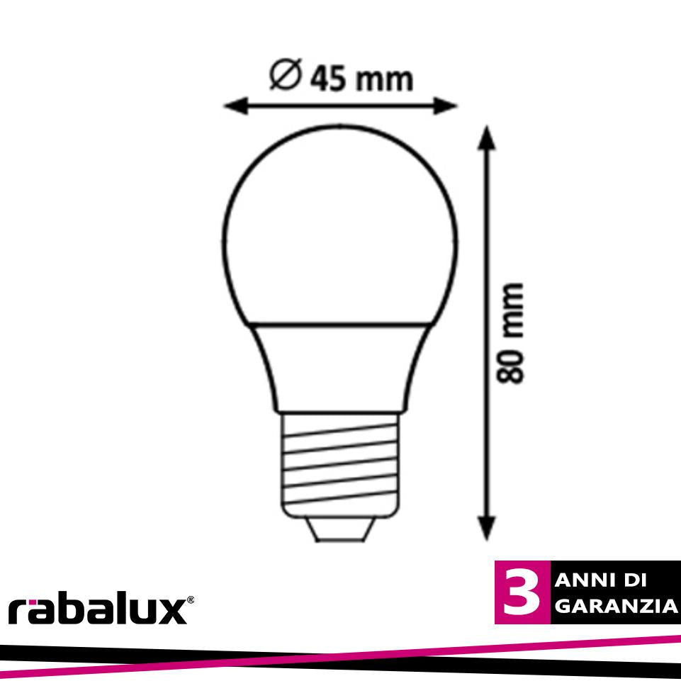 SMD-LED E27 G45 LIGHTSOURCE, 5W, 415LM, 4000K, D45 X H78 MM,