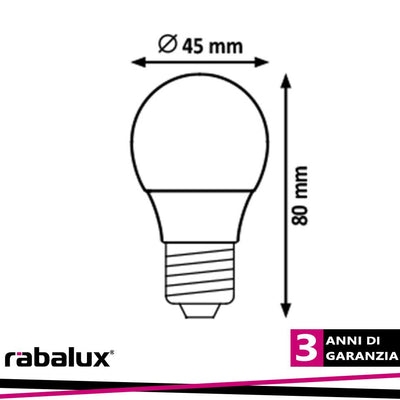 SMD-LED E27 G45 LIGHTSOURCE, 5W, 415LM, 4000K, D45 X H78 MM,