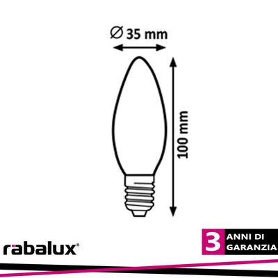 FILAMENT-LED E14 C35 LIGHTSOURCE, 4W, 470LM, 4000K, D35 X H1