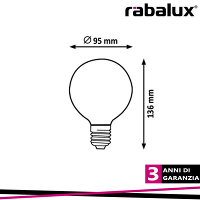 FILAMENT LED E27 G95 7W 4000K  870LM
