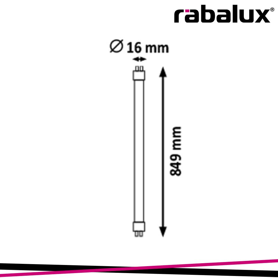 FLUORESCENT G5 T5 TUBE LIGHT, 21W, 1890LM, 2700K, D16  H849M
