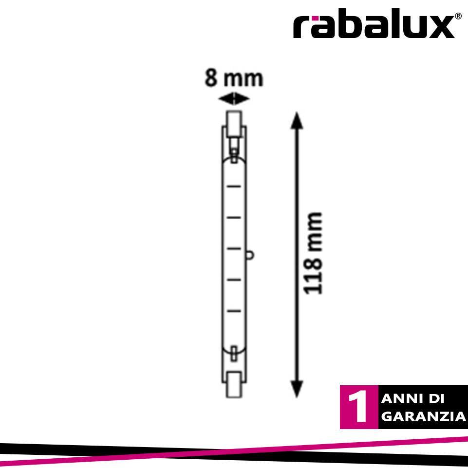 ECO-HALOGEN R7S LIGHTSOURCE, 120W, 2220LM, 2700K, D8 X H118