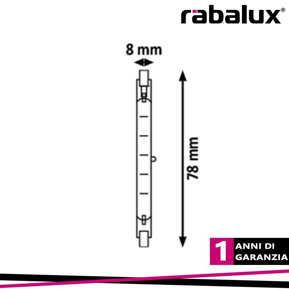 ECO-HALOGEN R7S LIGHTSOURCE, 80W, 1380LM, 2900K, D8 X H78 MM