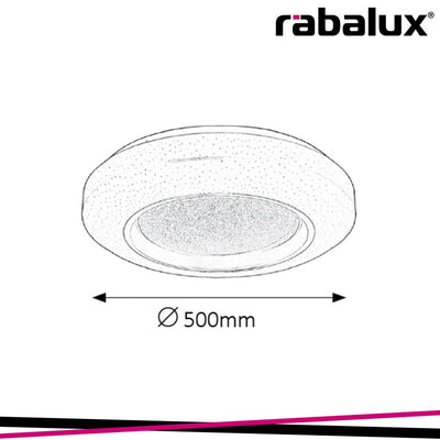 TAYLOR, SPARKLING CEILING LAMP WITH IN-BUILT LED AND REMOTE