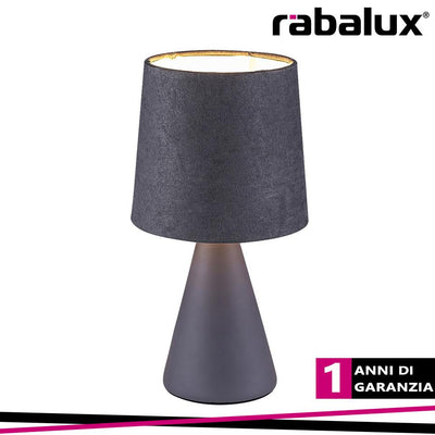 NALANI, VELVET TABLE LAMP, GREY, E14 1XMAX40W, CABLE COLOR B