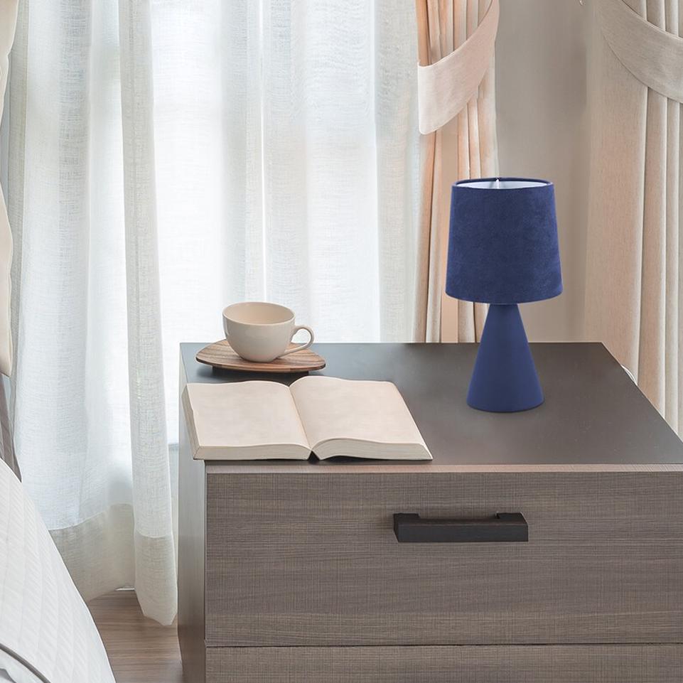 NALANI, VELVET TABLE LAMP, BLUE, E14 1XMAX40W, CABLE COLOR B