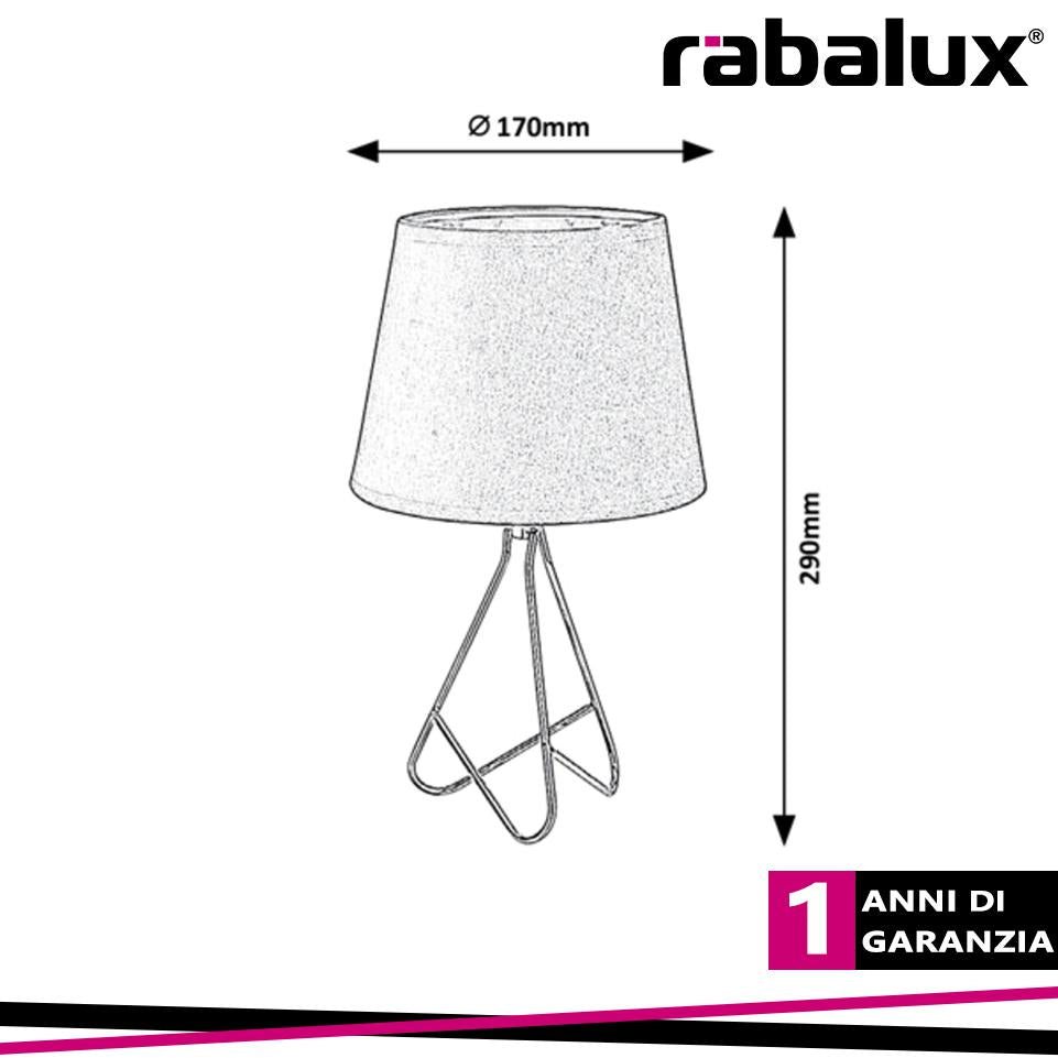 BLANKA, TABLE LAMP, METAL, TEXTILE, E14 1XMAX 40W, ROSEGOLD,