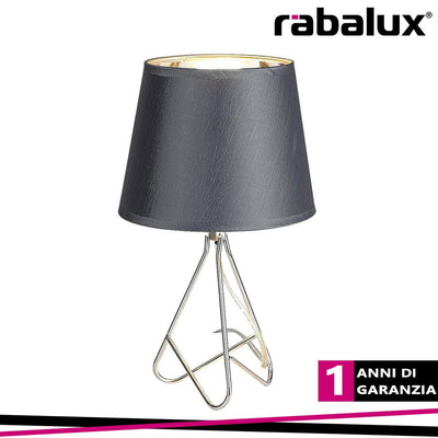 BLANKA, TABLE LAMP, METAL, TEXTILE, E14 1XMAX 40W, CHROME, G