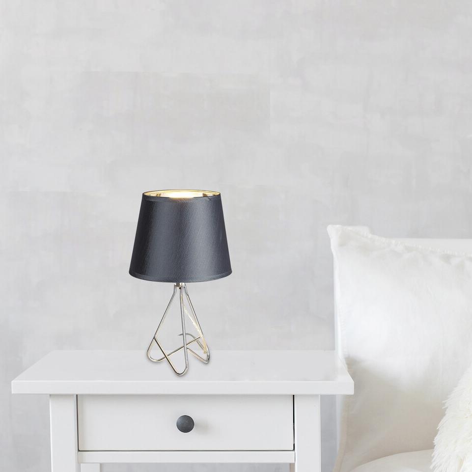 BLANKA, TABLE LAMP, METAL, TEXTILE, E14 1XMAX 40W, CHROME, G