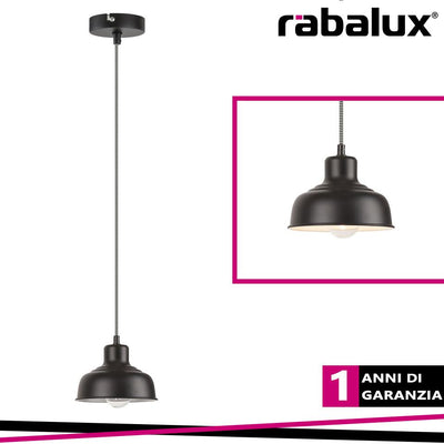 OWEN, TRENDY BLACK PENDANT WITH WHITE FINISH INSIDE