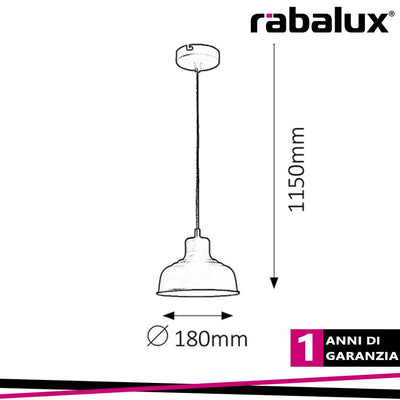 OWEN, TRENDY BLACK PENDANT WITH WHITE FINISH INSIDE