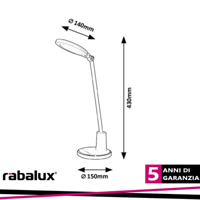 TEKLA, METAL LED TABLE LAMP, WHITE, BUILT-IN LED 10W 700LM D