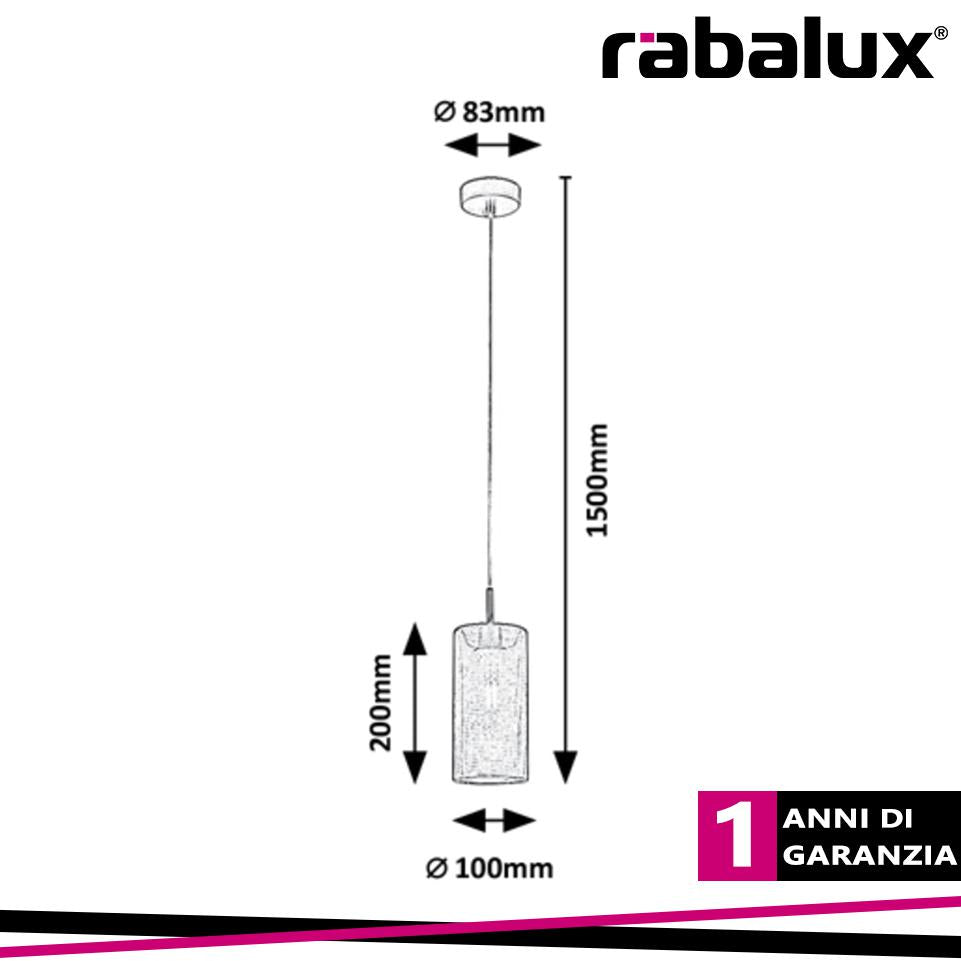 CALLIA, METAL PENDANT LAMP, E14 1X MAX 25W, GREY
