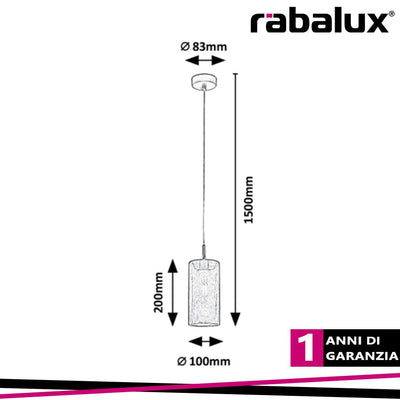 CALLIA, METAL PENDANT LAMP, E14 1X MAX 25W, GREY