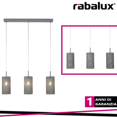 CALLIA, METAL PENDANT LAMP, E14 3X MAX 25W, GREY