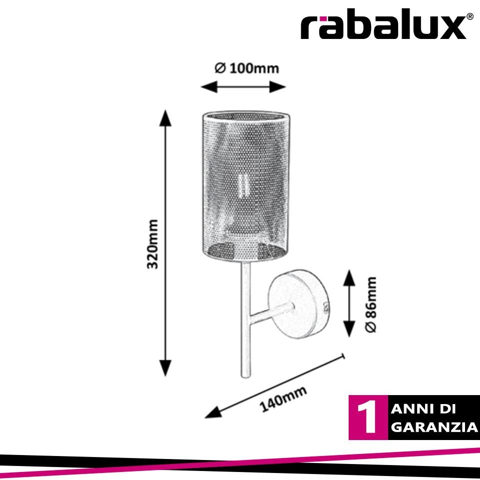 CALLIA, METAL WALL LAMP, E14 1X MAX 25W, GREY